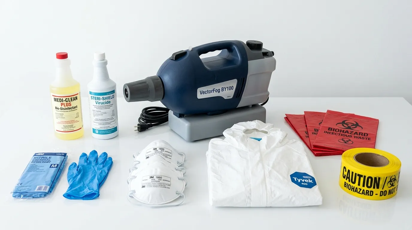 Professional biohazard remediation crew working in Claremore