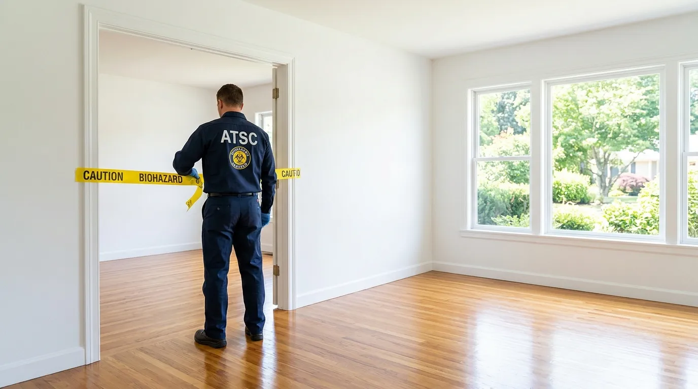 Certified biohazard cleanup crew performing Decomposition Cleanup in Claremore